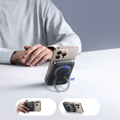 Powerbank 10000mAh 22.5W Qi2 JR-PBM12 MagSafe z podstawką - czarny na Arena.pl