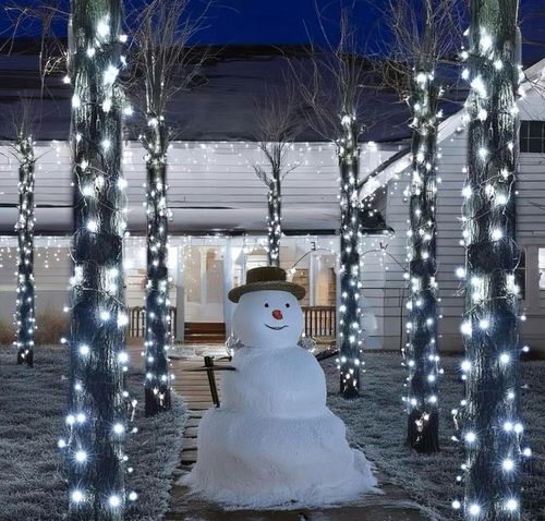 LAMPKI CHOINKOWE 200 LED FLASH ZEWNĘTRZNE WEWNĘTRZNE ŚWIĄTECZNE BIAŁY ZIMNY na Arena.pl