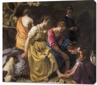 Obraz 100x90cm Diana and her Nymphs, Vermeer Vintage