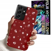 ETUI DO SAMSUNG S21 ULTRA - ŚWIĄTECZNE WZORY CHOINKA MIKOŁAJ + FOLIA