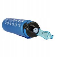 Butelka na wodę bidon z miarką motywacyjną na siłownię 1l niebieska