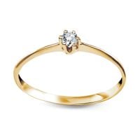 delikatny pierścionek z żółtego złota 333 z cyrkonią