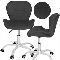 FOTEL BIUROWY ERGONOMICZNY SZARY KRZESŁO OBROTOWE TAPICEROWANE