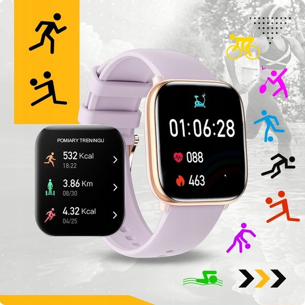 SMARTWATCH DAMSKI POLSKIE MENU ROZMOWY PULS CIŚNIENIE SPORT AMOLED 4 PASKI zdjęcie 5