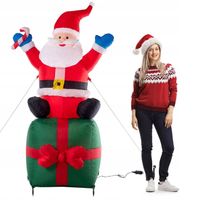 DMUCHANY ŚWIĘTY MIKOŁAJ LED POMPOWANY 180 cm DUŻY ŚWIECĄCY OZDOBY DEKORACJA