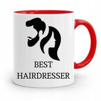 Kubek Czerwony Fryzjera Fryzjerki Best Hairdresser Z Nadrukiem Ze Zdjęciem