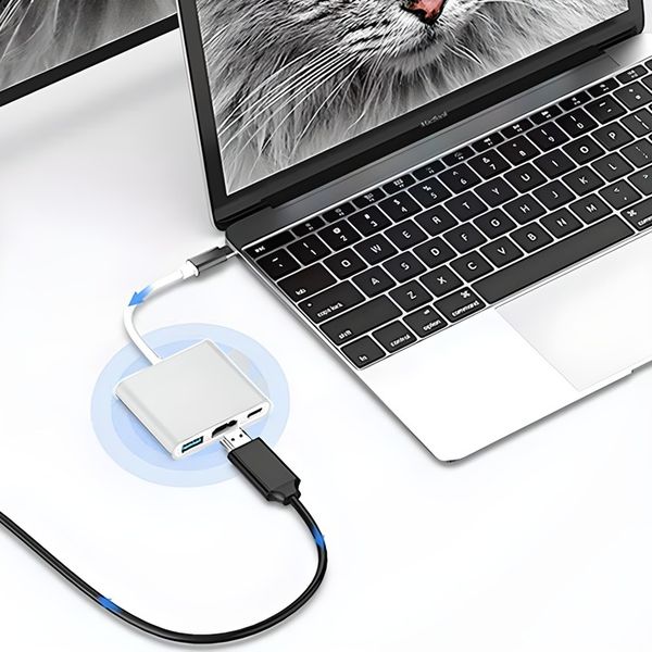 ADAPTER USB C HDMI+USB 3.0+PD 4K HUB MacBook 3w1 zdjęcie 5