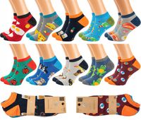 10x Skarpety Męskie Skarpetki Śmieszne Bawełniane Kolorowe Wesołe Wzory