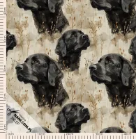 czarny labrador- Dresówka Pętelka 235g/m2