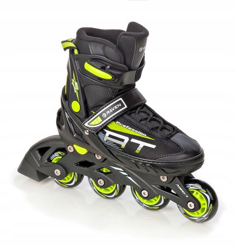 Rolki Regulowane RAVEN Profession Black/Lime 35-39 Kauczuk na Arena.pl