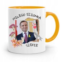 Kubek Żółty Prezydenta Andrzej Duda Pis Dla Ciebie Z Nadrukiem Ze Zdjęciem