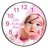 ZEGAR PREZENT DLA BABCI z twoim zdjęciem imieniem grafiką tekst DUŻO WZORÓW