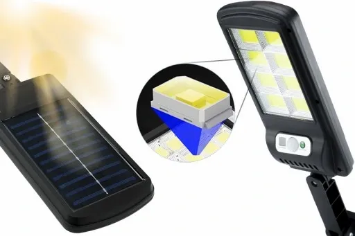 OŚWIETLENIE ZEWNĘTRZNE OGRODOWE MOCNA LAMPA SOLARNA LED ULICZNA COB PILOT zdjęcie 11