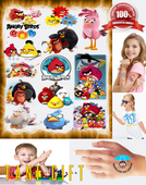 Duży Zestaw Mega Tatuaży zmywalnych - Angry Birds