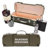 PREZENT DLA Żołnierza WOJSKOWEGO – Masywna Skrzynka na Alkohol + akcesoria