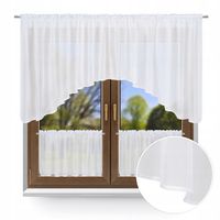 Firana do kuchni kuchenna komplet zazdrostki BIEL szerokość 400 łuk modna