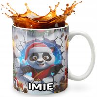 KUBEK 330ml Z GRAFIKĄ PREZENT NA ŚWIĘTA WZORY - BAJKA PANDA KUNG + IMIĘ