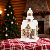 Figurka piernikowy domek LED lampion kamieniczka świąteczna figurka