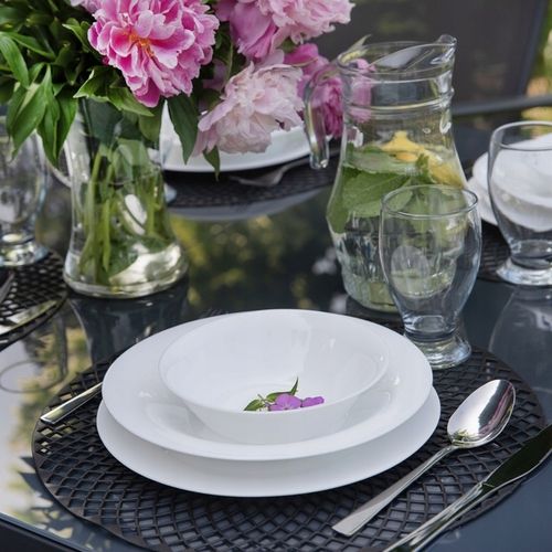 KOMPLET Talerz głęboki 6 sztuk CLASSIC 24,1cm białe szkło opal na Arena.pl