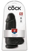 king cock model 23 cm czarny z przyssawką - anatomiczna forma pvc