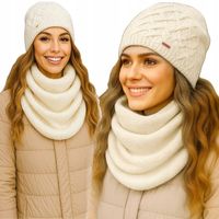 POLSKI KOMPLET CZAPKA Beanie + KOMIN Ciepły Zimowy KOLORY