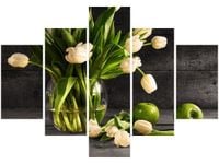 OBRAZ BUKIET JASNYCH TULIPANÓW KWIATY