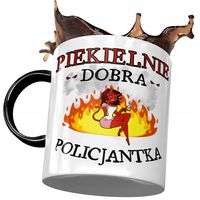 Kubek Czarny Policjantki Piekielnie Dobra Prezent Z Nadrukiem Ze Zdjęciem