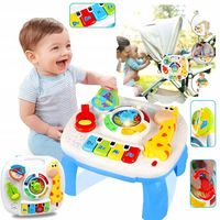 STOLIK EDUKACYJNY DLA DZIECI INTERAKTYWNY PANEL MUZYCZNY 2W1 ŻYRAFKA 18m+