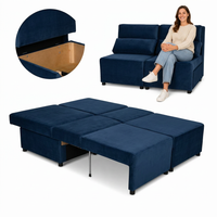 Kanapa 2 os sofa rozkładana spania pojemnik niebieski KIMO Family Meble