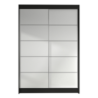 SZAFA PRZESUWNA Lino IV 120cm pojemna i duża - CZARNY/BIAŁY