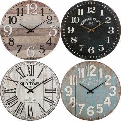 Zegar Alex 38cm vintage czarny na Arena.pl