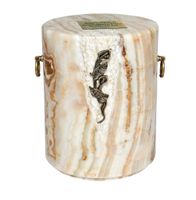 Kamienna urna z naturalnego onyksu / Plakietka