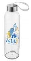 Butelka szklana na wodę soki Sophie 500 ml napis "water" kolorowy nadruk