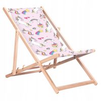 Leżak drewniany z nadrukiem Tęczowy jednorożec KN54