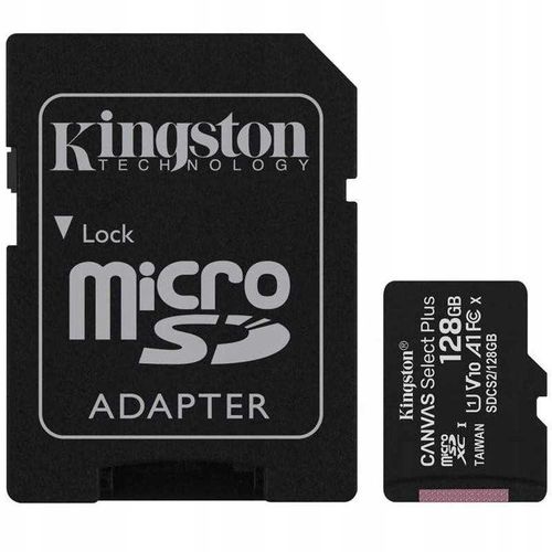 Kingston Karta Pamięci MicroSD 128GB Canvas Select Plus 100MB/s Adapter na Arena.pl
