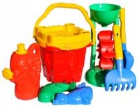 Zestaw do piaski duże Wiaderko Łopatka 8 el młynek