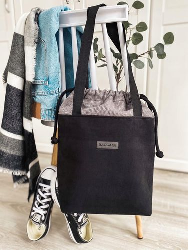 TOREBKA WOREK BAGGAGE EKO SKÓRA ZAMSZ CZARNA na Arena.pl