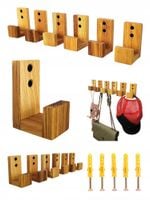 Wieszak na Ręczniki do Łazienki Wiszący Ścienny Pojedynczy Szeroki Dębowy