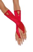 Czerwone satynowe rękawiczki długie SoftLine 7710 S-L (uniwersalny)