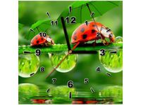 30X30CM ZEGAR BIEDRONECZKI OBRAZ DREWNO