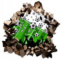 fototapeta samoprzylepna 3d piłka nożna dziura