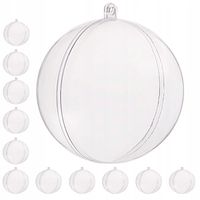 KULE BOMBKI AKRYLOWE PRZEŹROCZYSTE BOMBKA 10cm PLASTIKOWE DECOUPAGE 12szt
