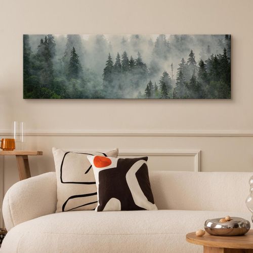 Obraz Na Płótnie Canvas LAS WE MGLE Pejzaż Panorama 145cm x 45cm na Arena.pl