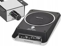 SUBWOOFER AKTYWNY PŁASKI POD FOTEL SAMOCHODOWY SIEDZENIE / BAGAŻNIK 200W
