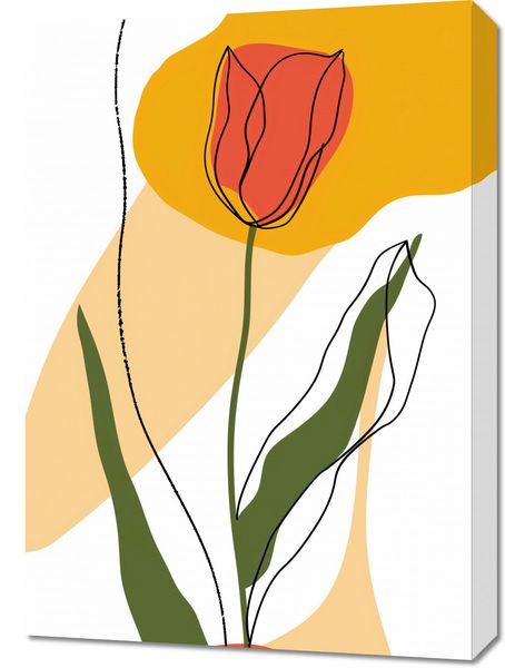 Obraz 50x70cm Przerysowany Tulipan zdjęcie 1