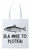 Dla Wędkarza Rybaka Torba Eco Biała Shopper Z Nadrukiem Ze Zdjęciem