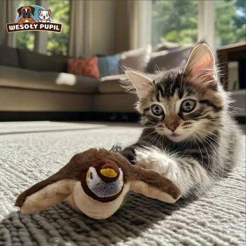 Zabawka dla kota INTERAKTYWNA latający PTAK z dźwiękiem na USB z na Arena.pl