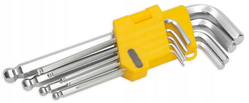 KLUCZE IMBUSOWE HEX DŁUGIE IMBUS 1,5-10 ZESTAW 9szt Z KULKĄ SZEŚCIOKĄTNE na Arena.pl