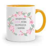 Kubek Żółty Prezent Dla Cioci Wyjątkowa Ciocia Z Nadrukiem Ze Zdjęciem