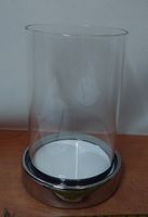 świecznik szklany z kloszem 17cm | htrd9776